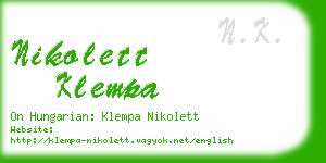 nikolett klempa business card